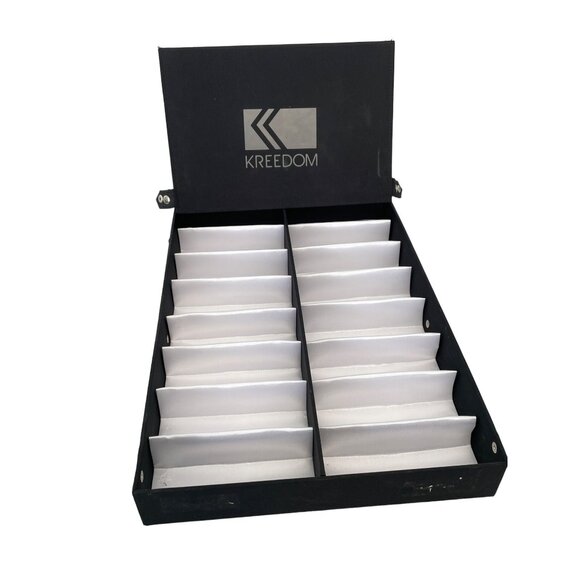 Kreedom Sunglasses Display Case 16 Slots Eyewear Storage Box Black Organizer - Picture 1 of 10